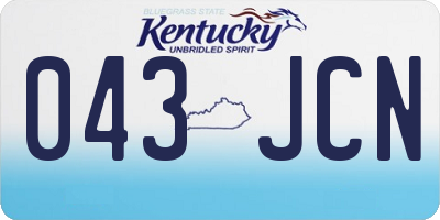 KY license plate 043JCN