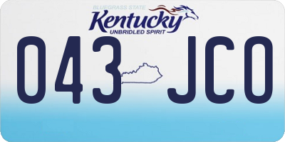 KY license plate 043JCO