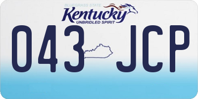 KY license plate 043JCP