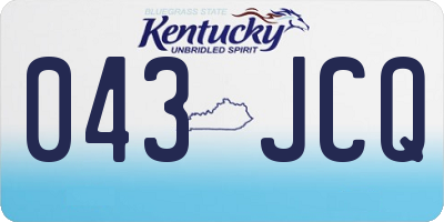 KY license plate 043JCQ