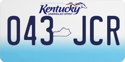 KY license plate 043JCR