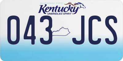 KY license plate 043JCS