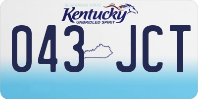 KY license plate 043JCT