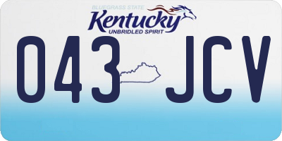 KY license plate 043JCV