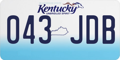 KY license plate 043JDB