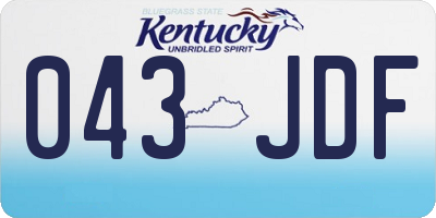 KY license plate 043JDF