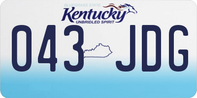 KY license plate 043JDG