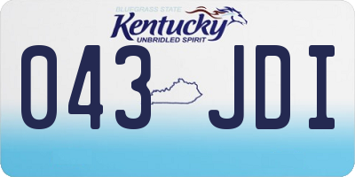 KY license plate 043JDI