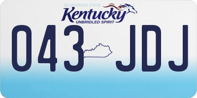 KY license plate 043JDJ