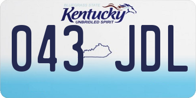 KY license plate 043JDL