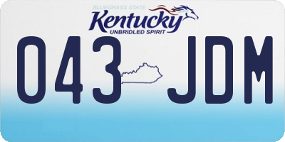 KY license plate 043JDM