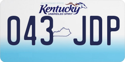 KY license plate 043JDP