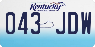 KY license plate 043JDW
