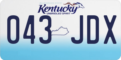 KY license plate 043JDX