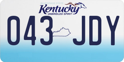 KY license plate 043JDY