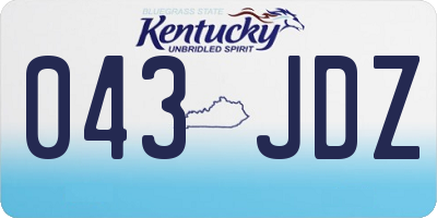 KY license plate 043JDZ