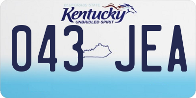 KY license plate 043JEA