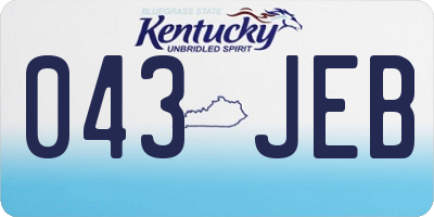 KY license plate 043JEB
