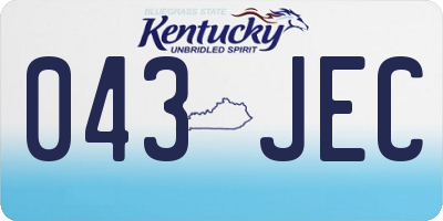 KY license plate 043JEC