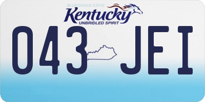 KY license plate 043JEI