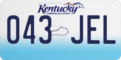 KY license plate 043JEL