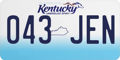 KY license plate 043JEN