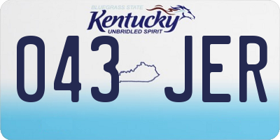 KY license plate 043JER