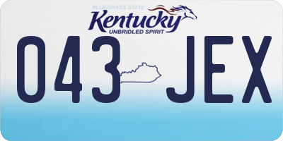 KY license plate 043JEX