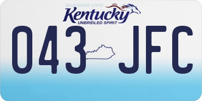 KY license plate 043JFC