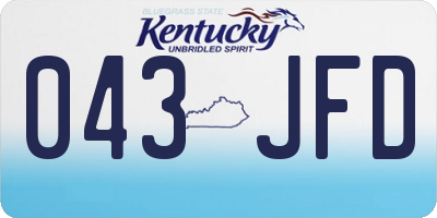 KY license plate 043JFD