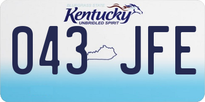 KY license plate 043JFE