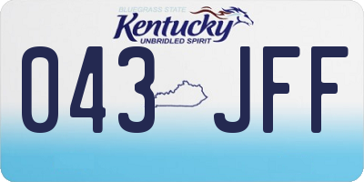 KY license plate 043JFF