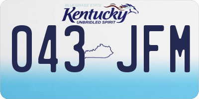 KY license plate 043JFM