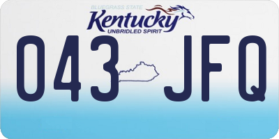 KY license plate 043JFQ