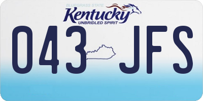 KY license plate 043JFS