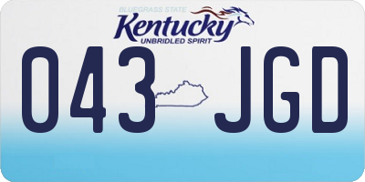 KY license plate 043JGD