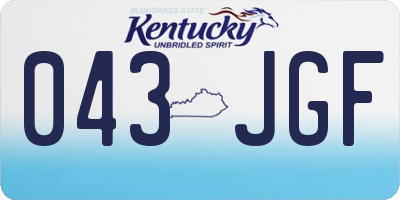 KY license plate 043JGF