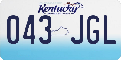 KY license plate 043JGL