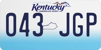 KY license plate 043JGP
