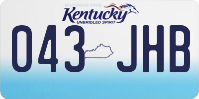 KY license plate 043JHB
