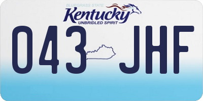 KY license plate 043JHF