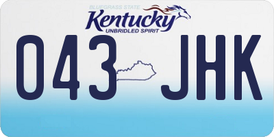 KY license plate 043JHK