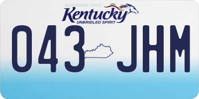 KY license plate 043JHM