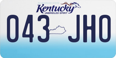 KY license plate 043JHO