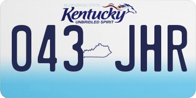 KY license plate 043JHR