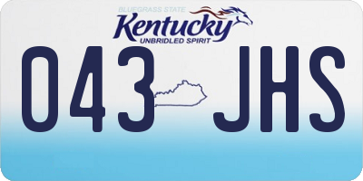 KY license plate 043JHS