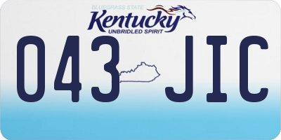 KY license plate 043JIC