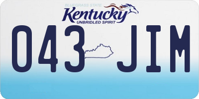 KY license plate 043JIM