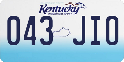 KY license plate 043JIO