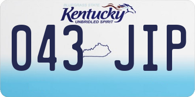 KY license plate 043JIP